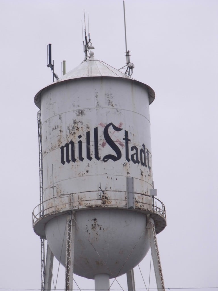 Pictured is the old Millstadt water tower. (Corey Saathoff photo)