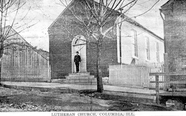 Pictured is the old St. Paul’s Lutheran Church in Columbia, circa 1854, which still stands near an old schoolhouse the congregation is hoping to restore. (submitted photo)