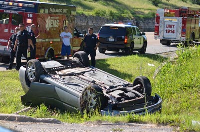 Pictured is Wednesday morning's crash at Route 3 and Hill Castle Road (Corey Saathoff photo)