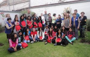 Pictured is Redinger’s mission team and the girls and women of the Chuquiragua Kiwanis Club. Redinger is pictured front row, fourth from left. (submitted photo)