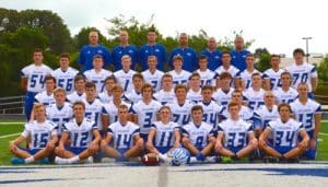 The members of the 2016 Columbia High School varsity football team are, from left, front row, Shane Wilhlem, Brandon Kuchinski, Eli James, Jared Germain, Josh Marion, Tyler Jachino and Tyler Strickland; second row: Devan Ward, Blake Wagner, Rob Simmonds, Colton Byrd, Jack Goacher, Dylan Hildebrand, Ethan Gamble, Brendon Gamble and Ryan Probst; third row: Bryant Goacher, Jarrett Allscheid, Greg Long, Shane Hoock, Owen Suedkamp, Liam Knox, Cole Napier, John Marion and Jace O’Connell; row four: Chris Schreckenberg, Mitch Huebner, Hunter James, Mitch Daniels, Jordan Holmes, Braden Meyers, Connor Garcia, Cole Khoury, Matt Muehlher, Tom Prindiville and Kyle Schreckenberg; and back row: coaches Ron Hunsaker, Kyle Stumpf, Matt Kendall, head coach Scott Horner, Brian Bidlack and Scott Germain. (Corey Saathoff photo)