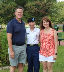 Pictured, from left, are Columbia Mayor Kevin Hutchinson, his daughter and U.S. Army Basic Combat Training graduate PFC Morgan Hutchinson, and his wife, Paula. Morgan is a senior at Columbia High School. (submitted photo)