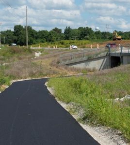 This view of the new shared use trail, including an underpass, is from south on Route 3 near the South Library Street intersection. (Alan Dooley photo)