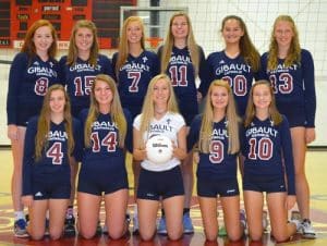 The 2016 Gibault Catholic High School volleyball team.