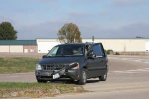 Pictured is the Ford minivan involved in the crash at Ghent Road at Quarry Road. (Sean McGowan photo)