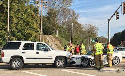 Pictured is the scene of Thursday's crash in Columbia. (Sean McGowan photo)