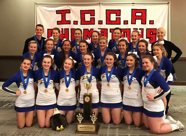 Pictured is the Columbia High School cheer squad following their second place finish at the state tournament.