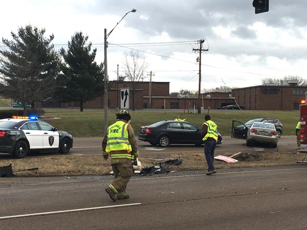 Pictured is a crash at Route 3 and Columbia Center Drive in Columbia (Sean McGowan photo)