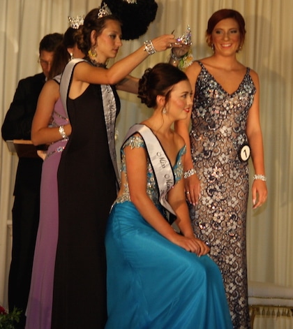 Pictured, 2015 Monroe County Fair Queen Micki Brinkmann crowns Jessica Neary, the 2016 Monroe County Fair queen.