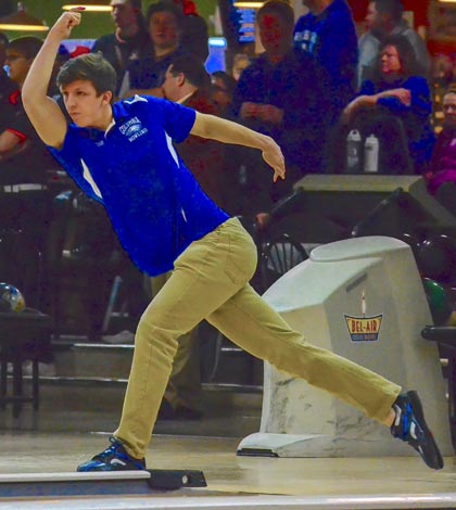 Columbia senior Cade Stein is one of the top bowlers for the Eagles this season. (John Spytek photo)
