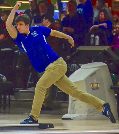 Columbia senior Cade Stein is one of the top bowlers for the Eagles this season. (John Spytek photo)