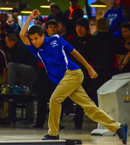 Pictured is Columbia bowler Justin Budde, who rolled a perfect 300 game earlier this season. (John Spytek photo)