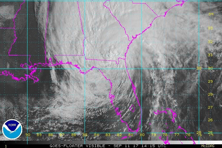 Satellite imaging of Hurricane Irma hitting the United States. (photo provided by NOAA NWS National Hurricane Center)