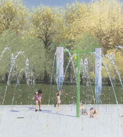 Pictured is a visual rendering of one potential option for a splash pad at Dupo Park. (submitted photo)