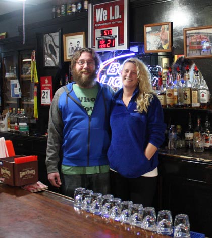Fountain Inn owner Bill Griebel stands behind the bar with his wife, Shelby. (Sean McGowan photo)