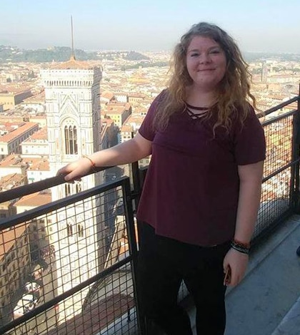 Pictured is Katie Albert at the top of the Duomo in Florence, Italy