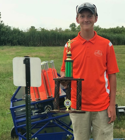 Pictured is Dylan Wheeler of the Waterloo Lead Heads, who took home top high overall male honors in sporting clays at the SCTM Illinois State Shoot in Sparta. (submitted photo) 
