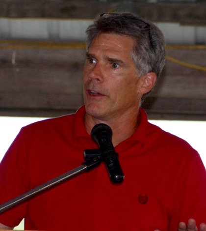 David Friess, Republican candidate for state representative, speaks last Wednesday during the meet the candidates event. 
(James “Tal” Moss photo)