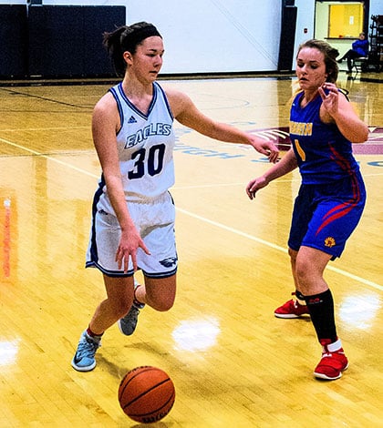 Pictured is Columbia senior guard Sophia Bonaldi, who led the Eagles in scoring at 14.5 points per game and steals at 2.6 per game last season. (Alan Dooley photo)