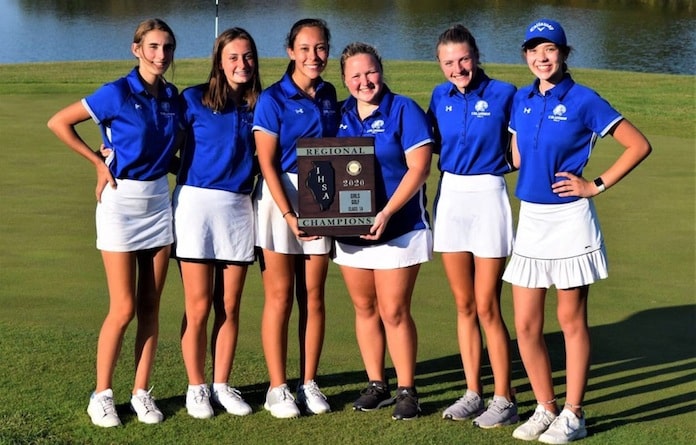 CHS girls golf wins regional; Bulldogs advance