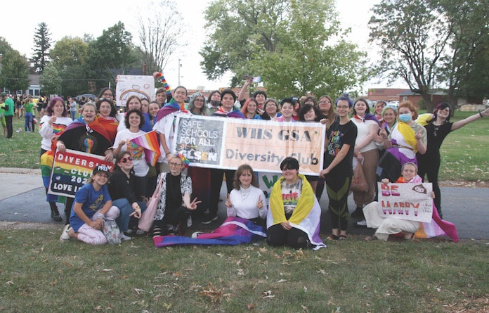 Diversity Club members gather for the recent Waterloo High School Homecoming Parade.