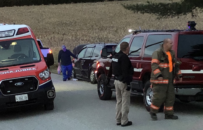 Two-vehicle crash northeast of Red Bud