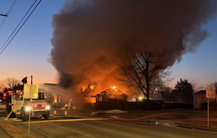 Fire destroys house in Hecker