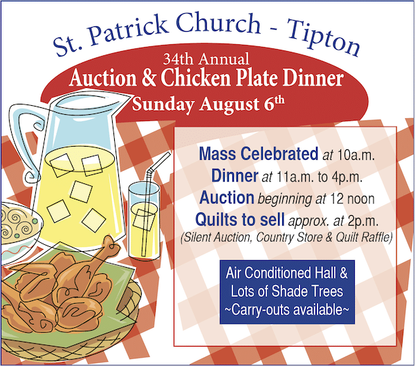 St. Patrick's Tipton auction and chicken dinner RepublicTimes News